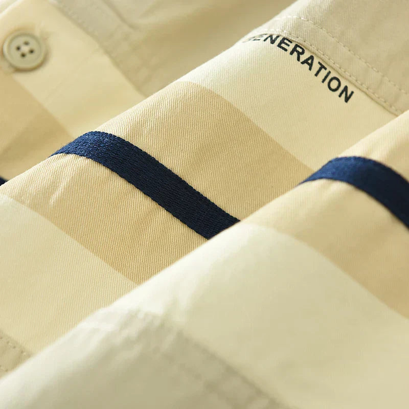 Herrskjorta Lapptäcksstil Relaxed Cotton