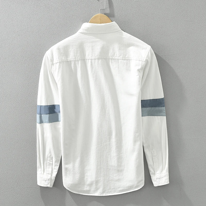Herrskjorta Patchwork Casual Fit Bomull