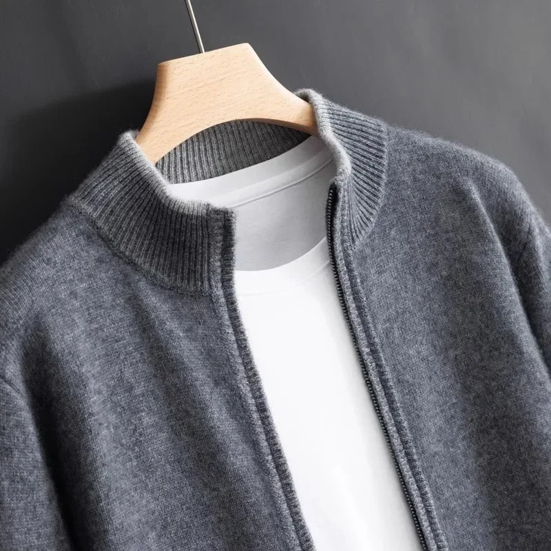 NOEL | Zip-Cardigan i Äkta Merinoull för Herr