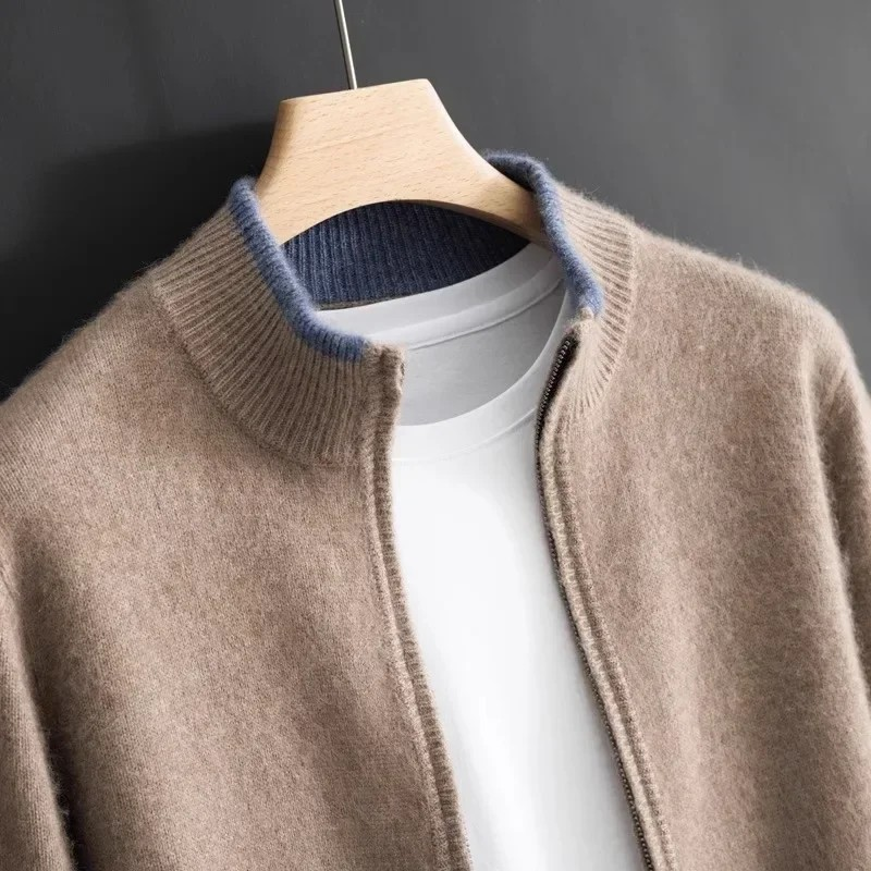 NOEL | Zip-Cardigan i Äkta Merinoull för Herr