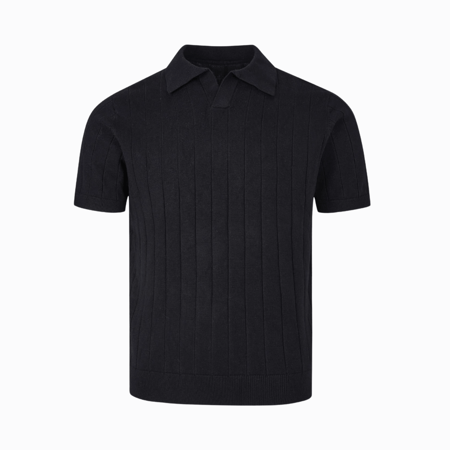 KNITTED POLO - Black