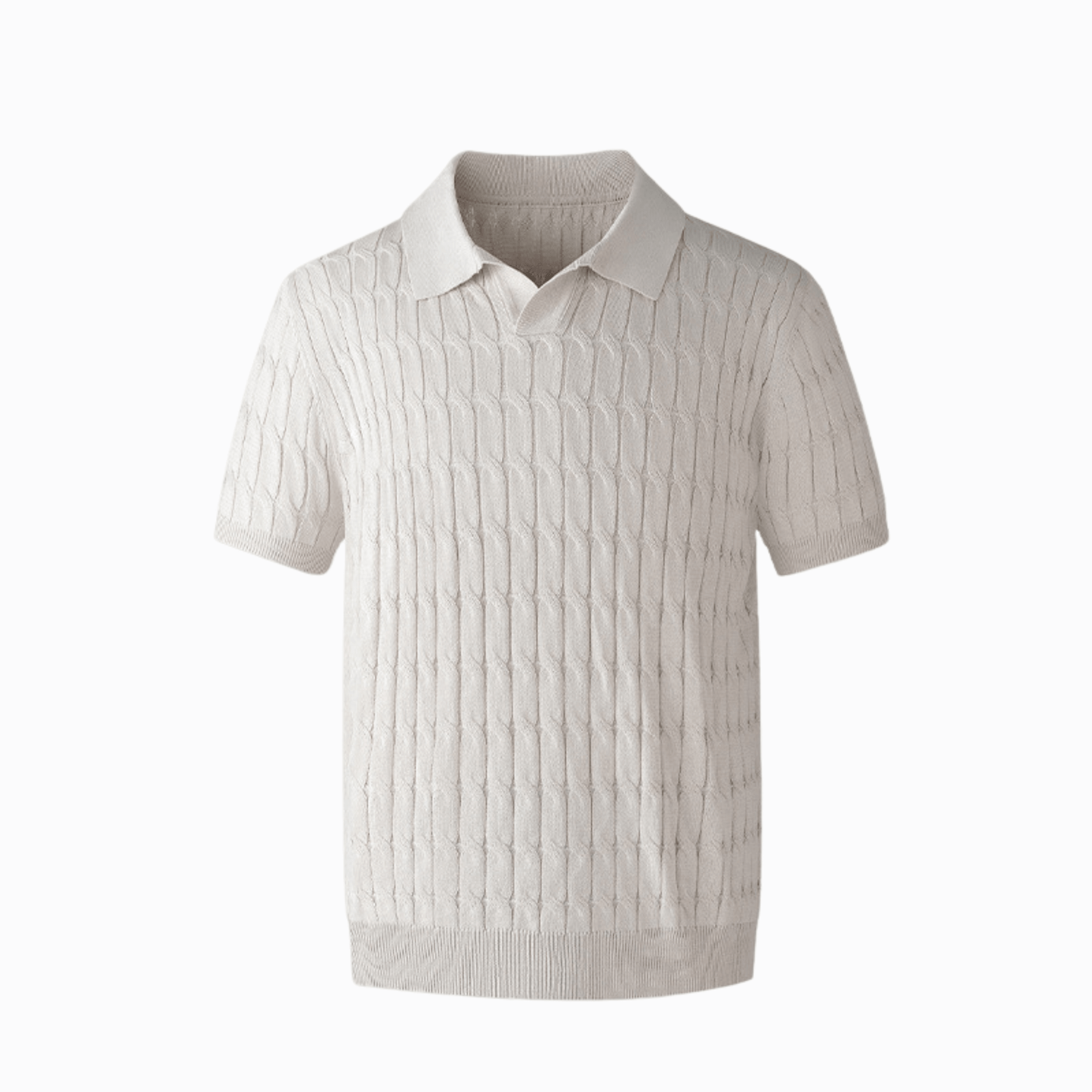 RIBBED POLO - Beige