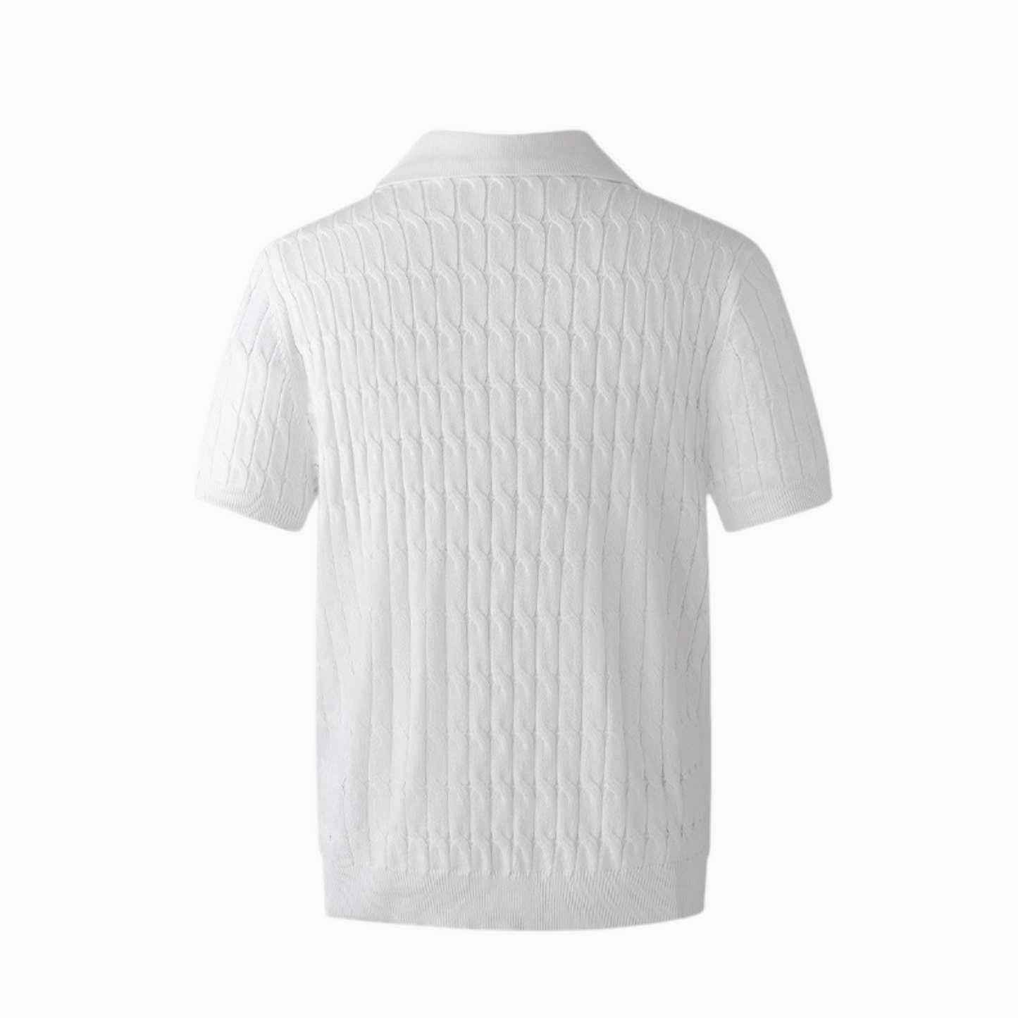 RIBBED POLO - White