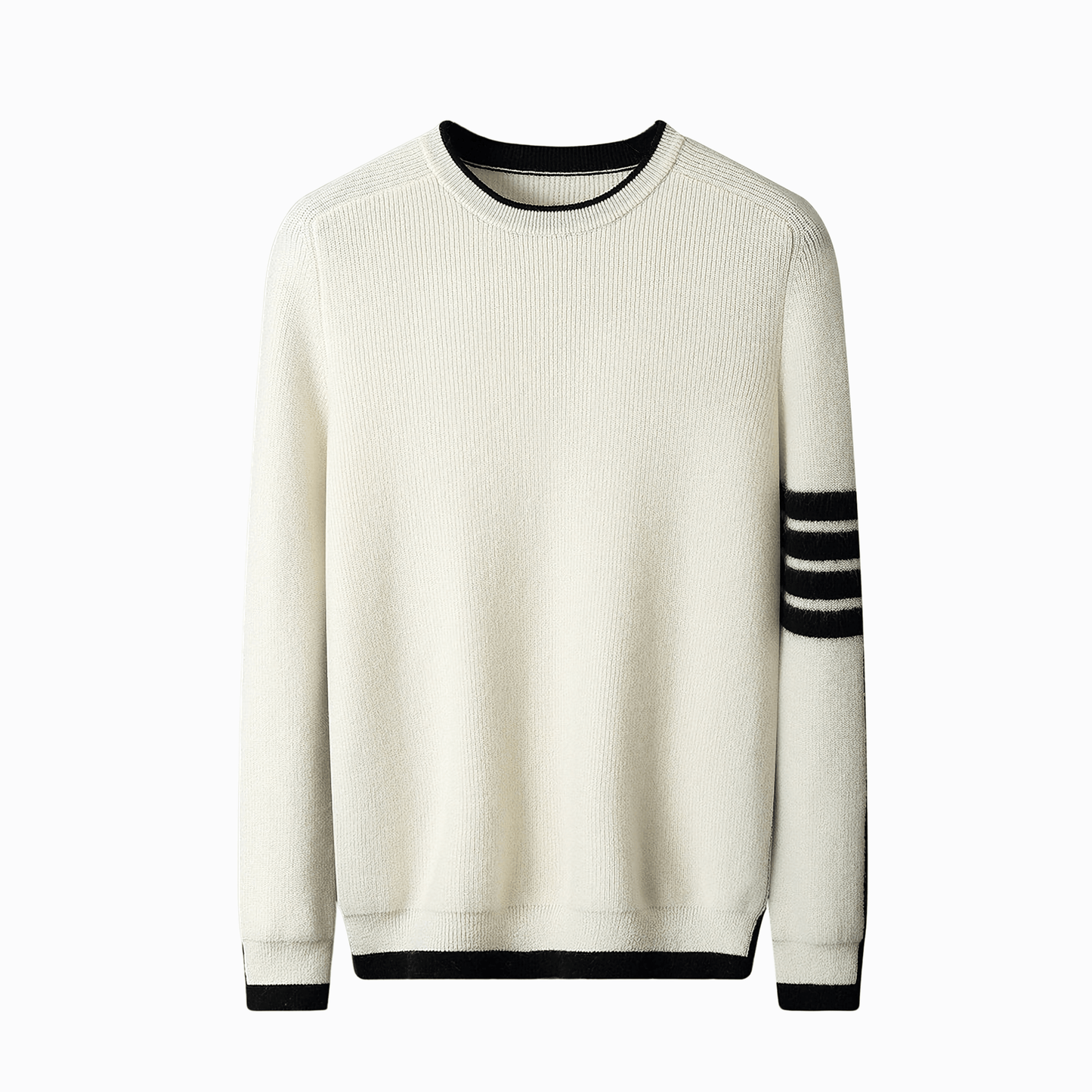 RIBBED-KNIT CREWNECK - White