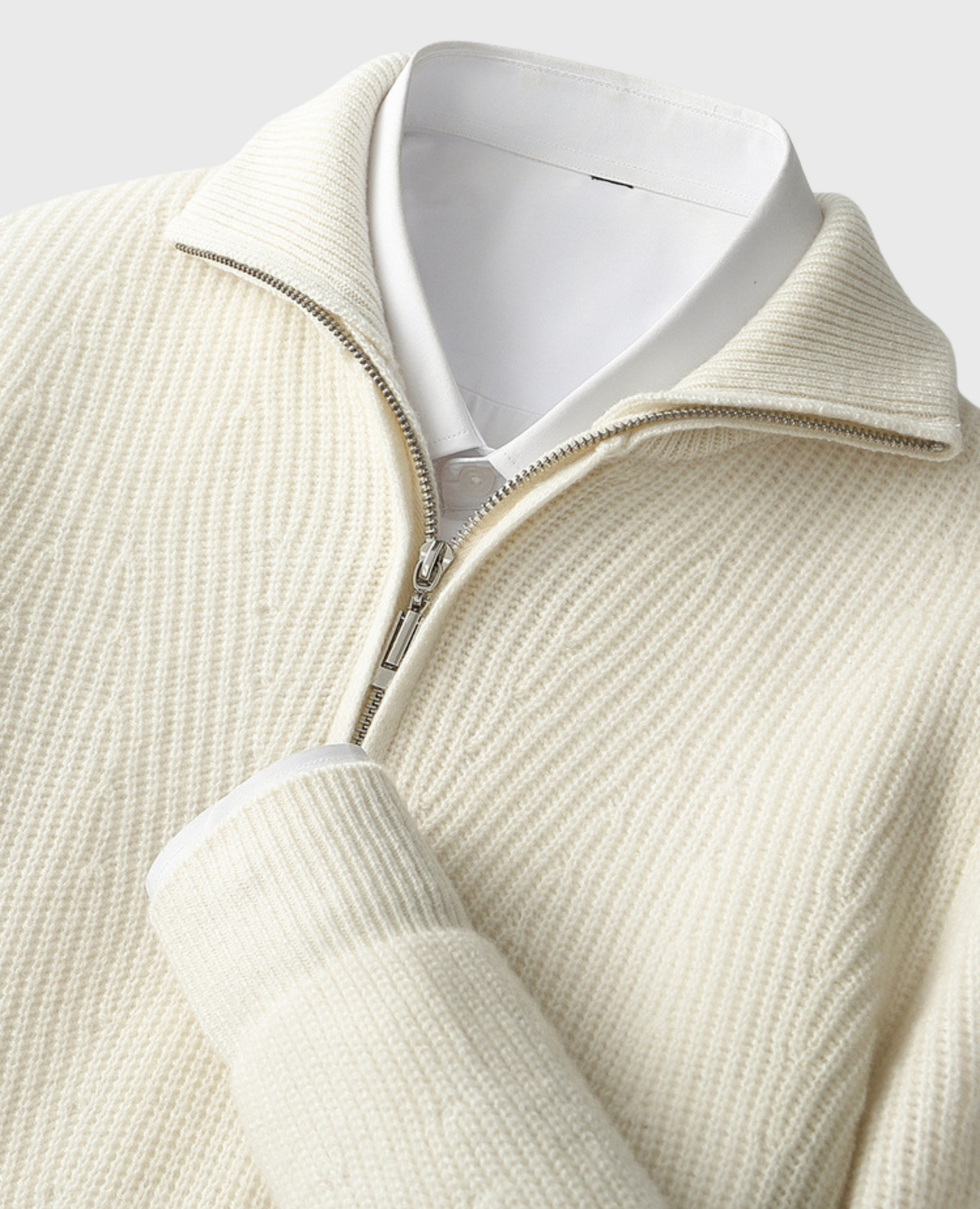 KNIT ZIP OFF-WHITE
