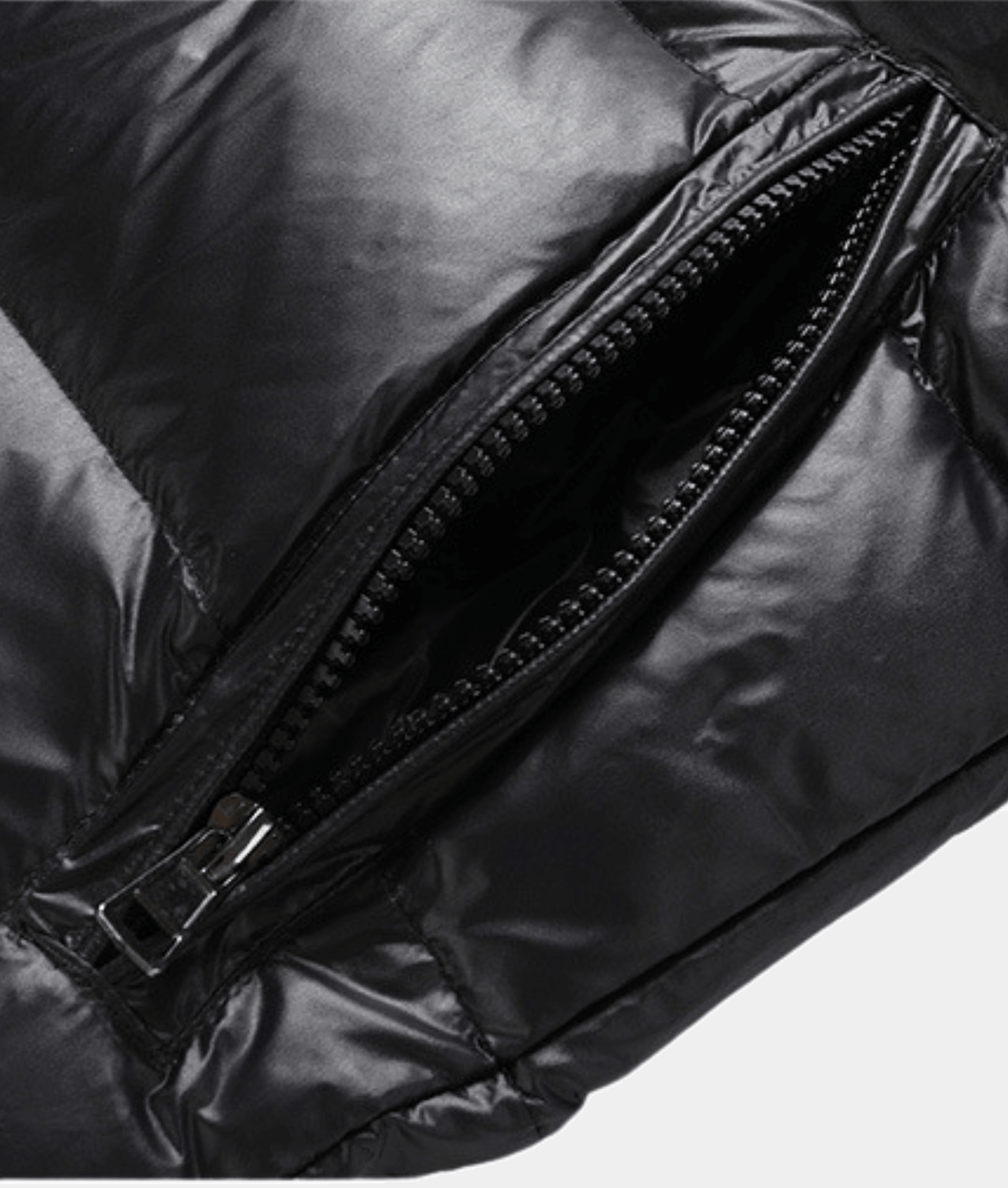 HOODED PUFFER JACKET - Black