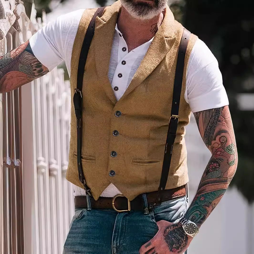 Herrväst – Slim Fit – Knäppning Fram – Modern stil