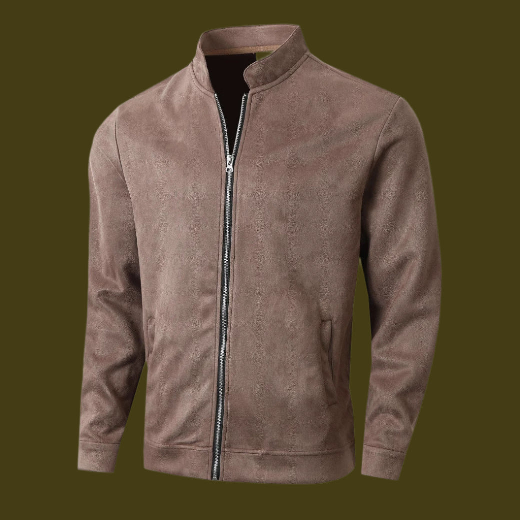 Herrjacka – Slim Fit – Midjevänlig – Dragkedja – Minimalistisk Design – Mock Neck