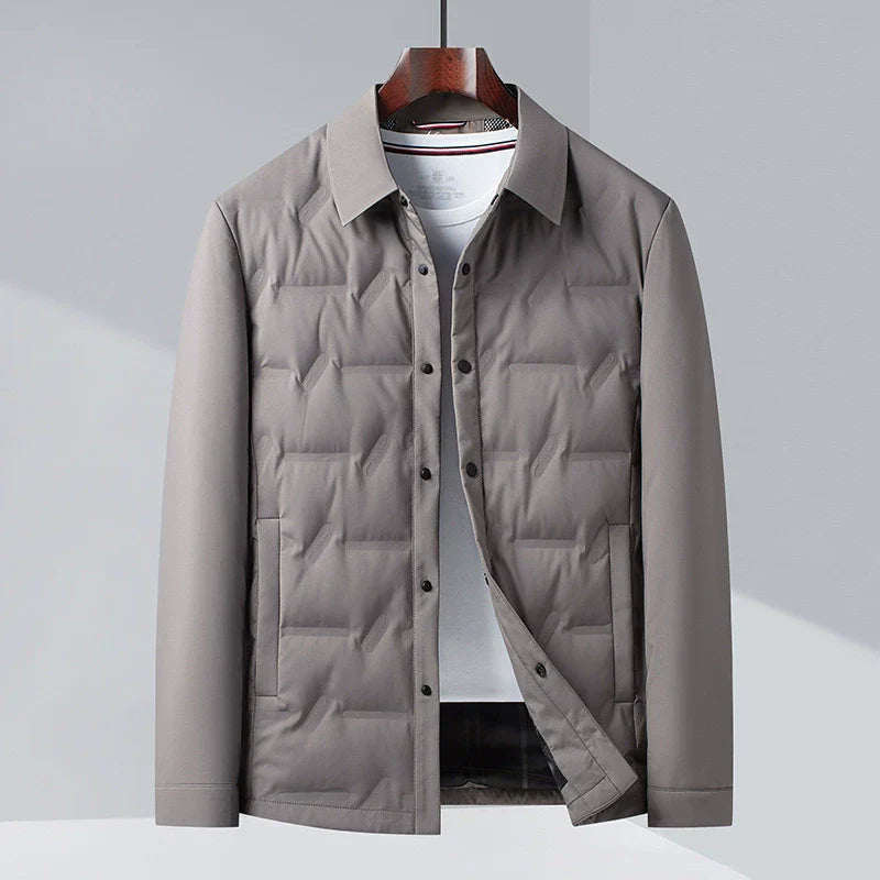 Herrjacka – Slim Fit – Lätt Dunfodrad – Knäppning – Affärsledig Stil