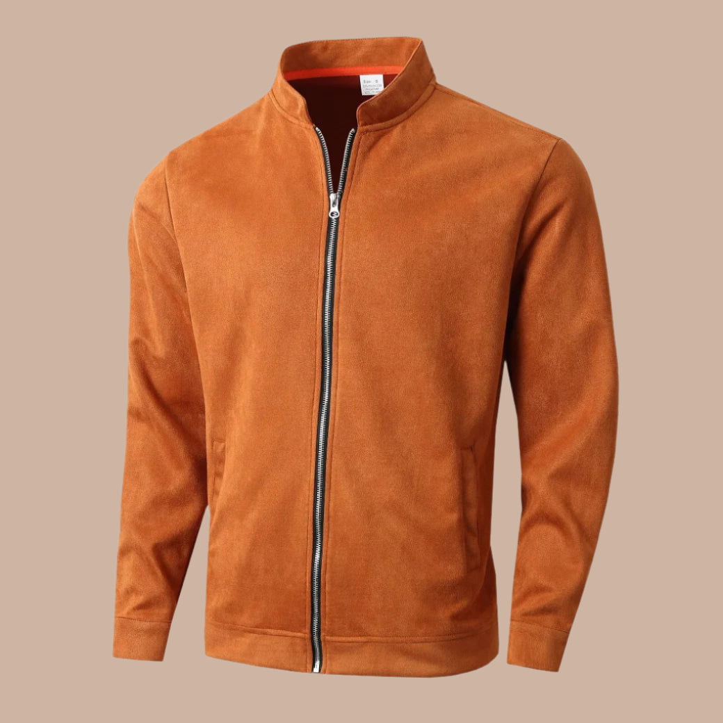 Herrjacka – Slim Fit – Midjevänlig – Dragkedja – Minimalistisk Design – Mock Neck