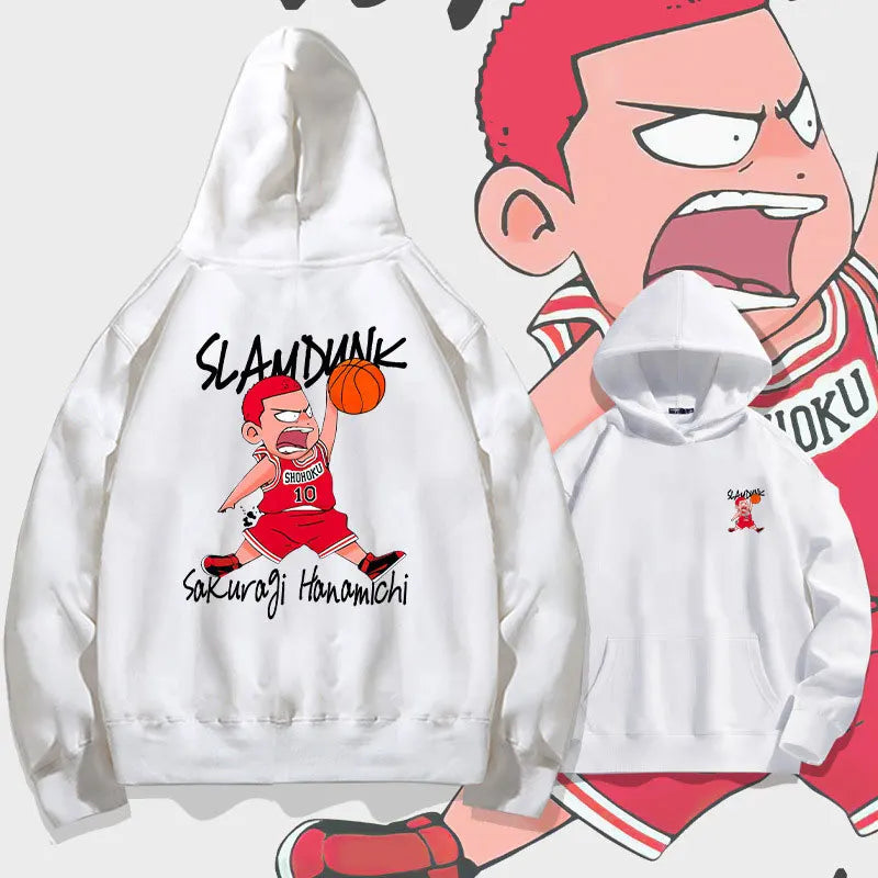 Oversized herrhoodie med anime-design