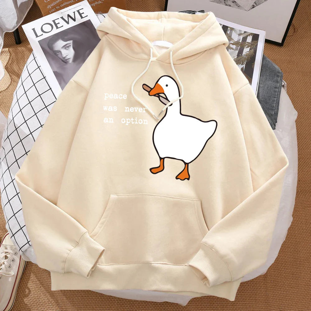 Oversized huvtröja för herr med ankmotiv