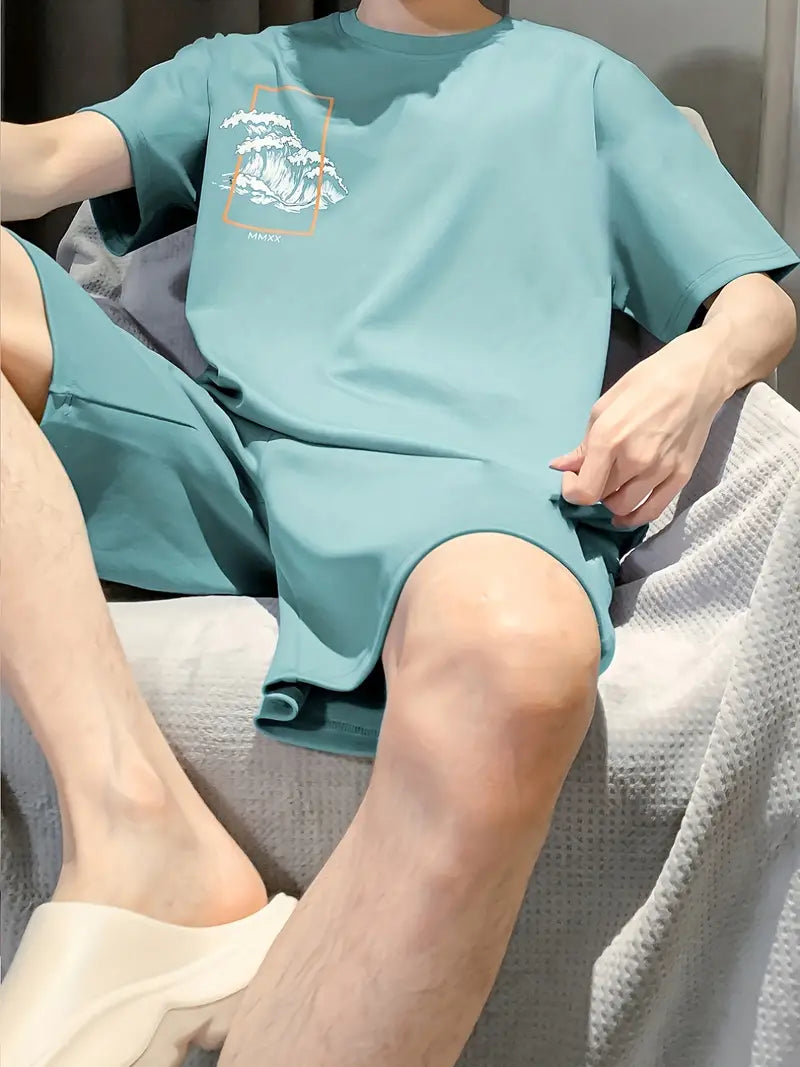 Grafiska T-shirts Tee Tops & Shorts Set - Ando