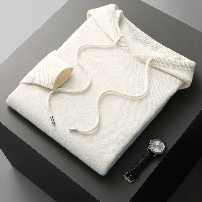 Hoodie i avslappnad ullblandning