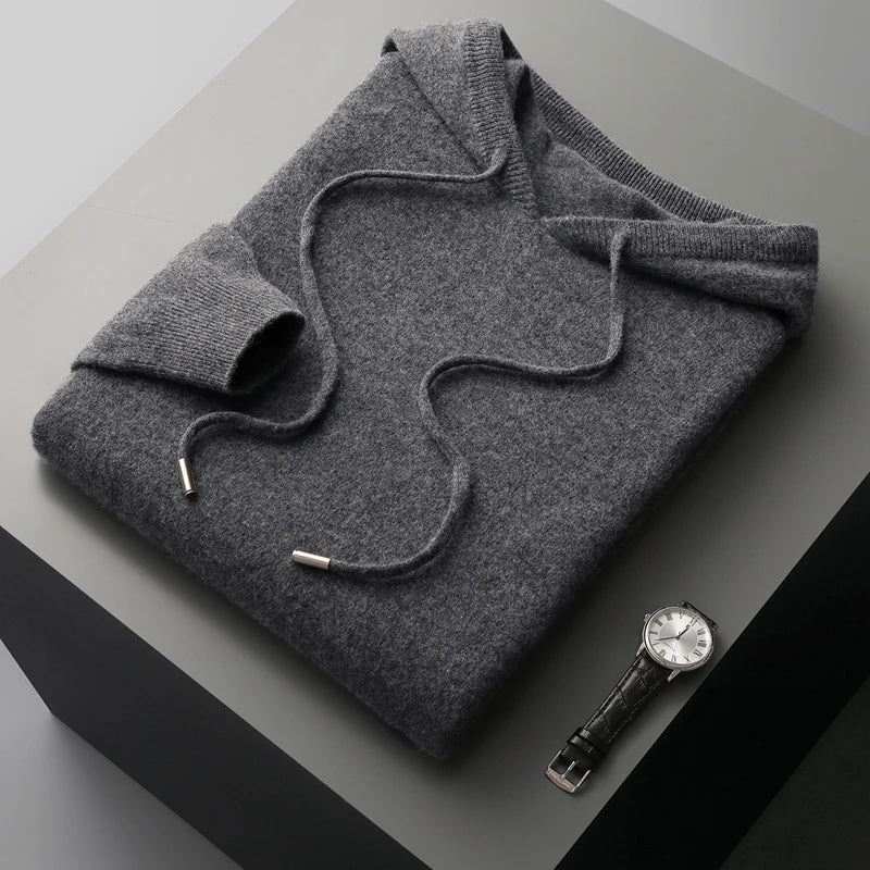 Hoodie i avslappnad ullblandning