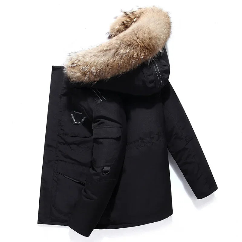 Herr vinterparkas med huva – Tjock, varm och vindtät jacka, ner till -30°, storlek upp till 6XL