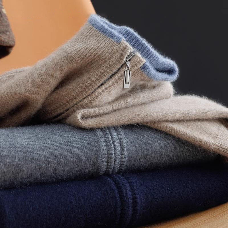 NOEL | Zip-Cardigan i Äkta Merinoull för Herr