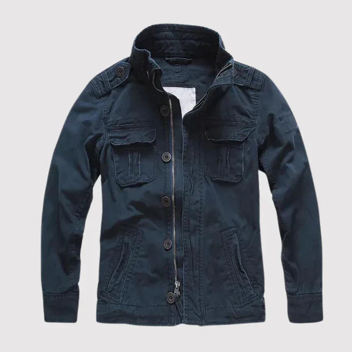 Herrjacka Retro med Flera Fickor Andningsbart Material