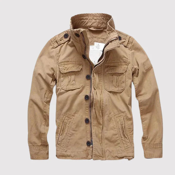 Herrjacka Retro med Flera Fickor Andningsbart Material