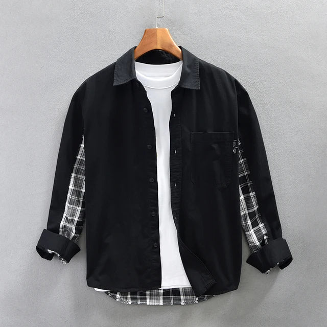 Herrskjorta Casual Stil Mjuk Bomull