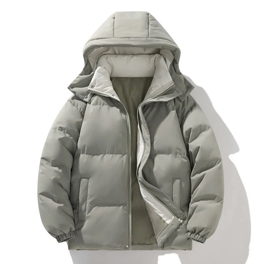 Herr vinterjacka – Varm dunpadded parkas med huva och dragkedja