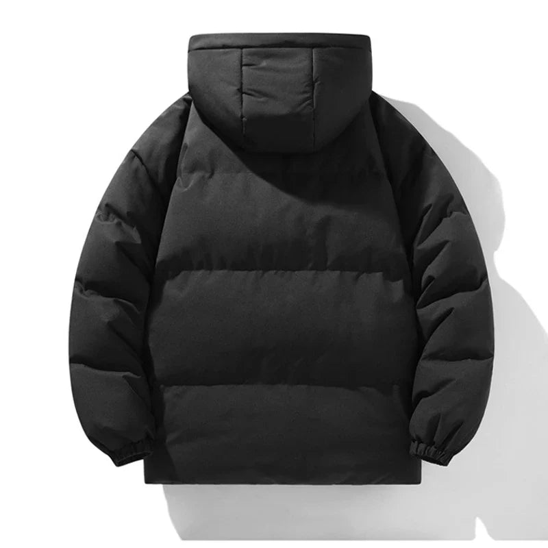 Herr vinterjacka – Varm dunpadded parkas med huva och dragkedja
