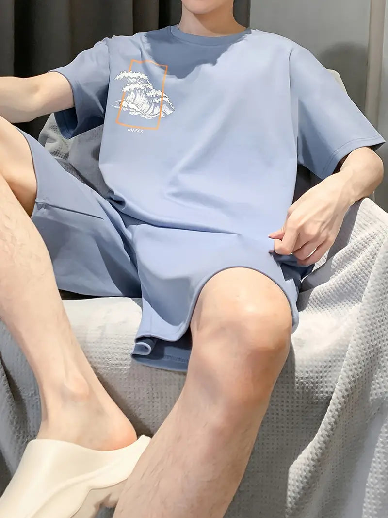 Grafiska T-shirts Tee Tops & Shorts Set - Ando