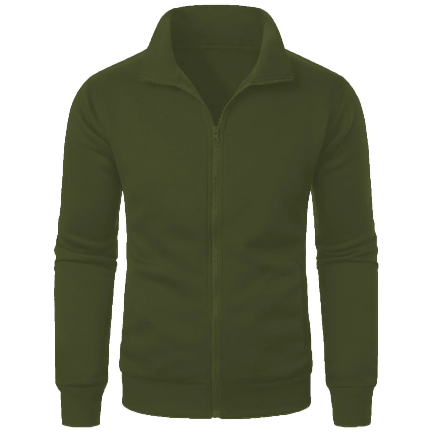 Sportig herrhoodie med ståkrage och dragkedja