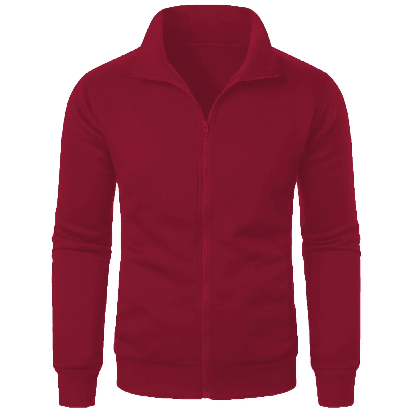 Sportig herrhoodie med ståkrage och dragkedja