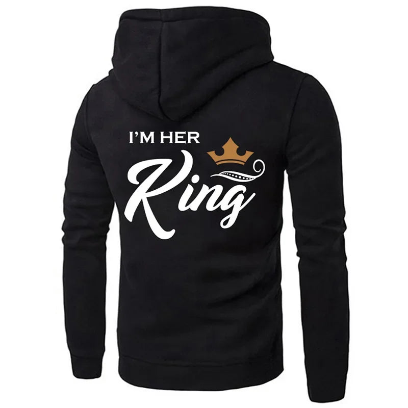 Hoodie för par med Hans Drottning och Hennes Kung