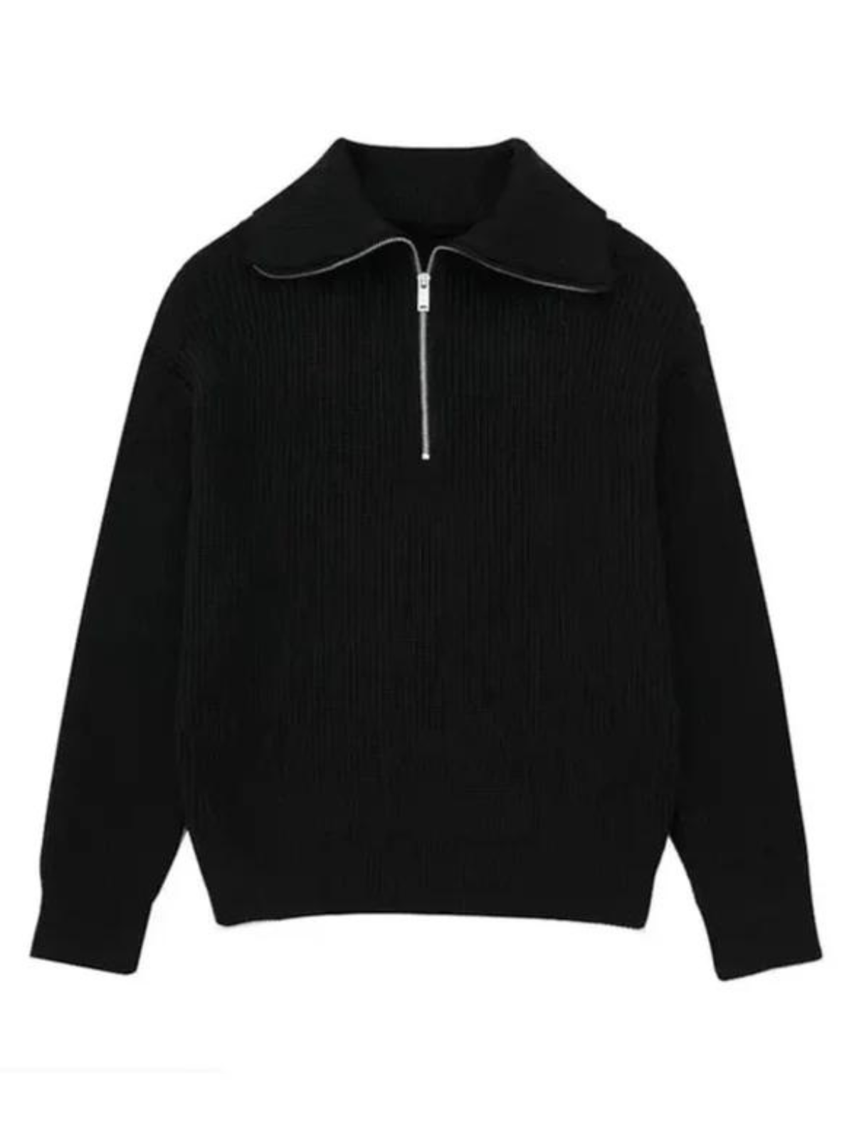 Modern Randig Tröja med Dragkedja för Herr | Perfekt för Höst/Vinter
