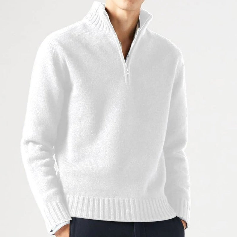 Klassisk Halvdragkedja Mockneck Tröja För Herr | Perfekt för Höst/Vinter