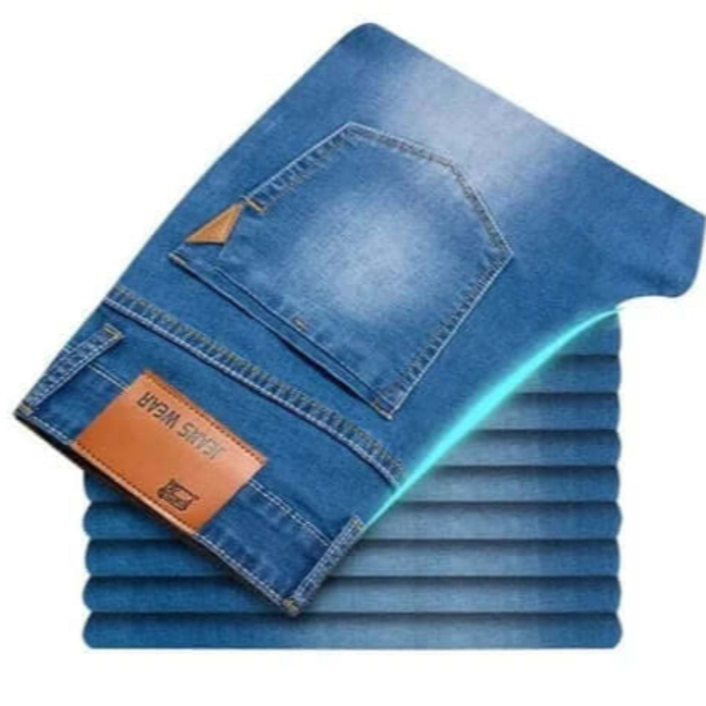 Jeans med raka ben för herrar – slitstark denim