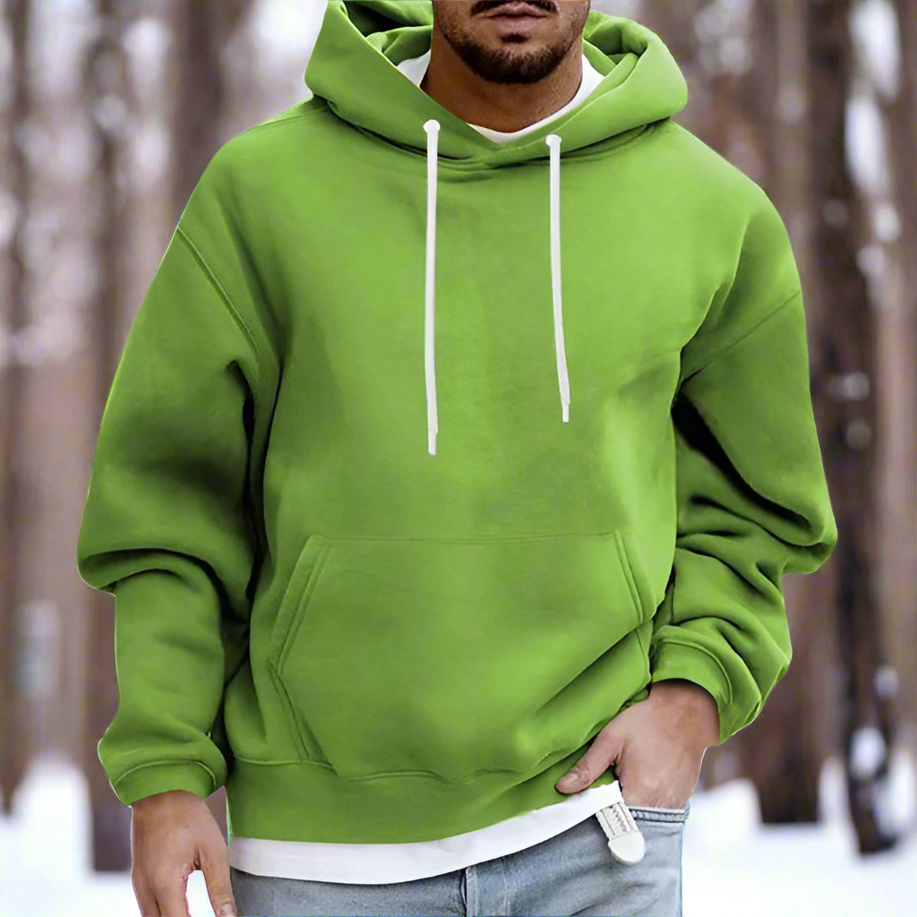 Hoodie för män - Avslappnad - Mjuk Bomull - Känguruficka & Dragsko