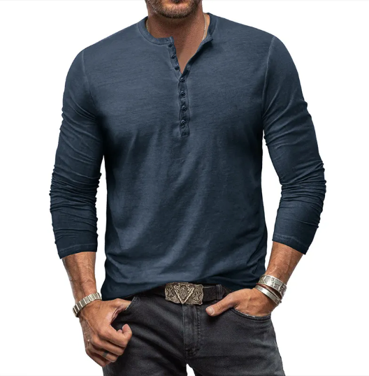 Noah | Klassisk Henley-skjorta i bomull