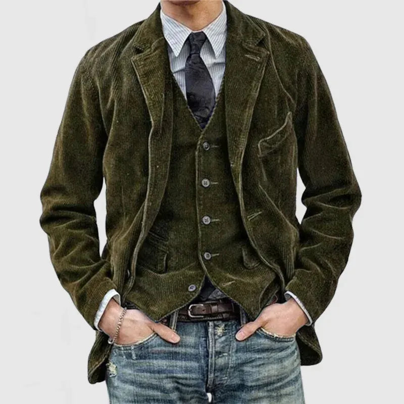 Herr – manchesterjacka i worn-stil – vintageinspirerad vardagsstil