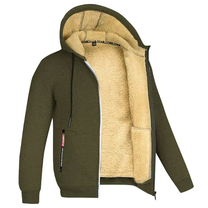Herrens vinterfleece-hoodie – Mysig, lätt och hållbar