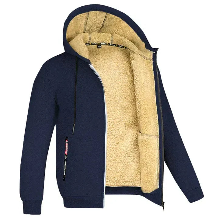 Herrens vinterfleece-hoodie – Mysig, lätt och hållbar