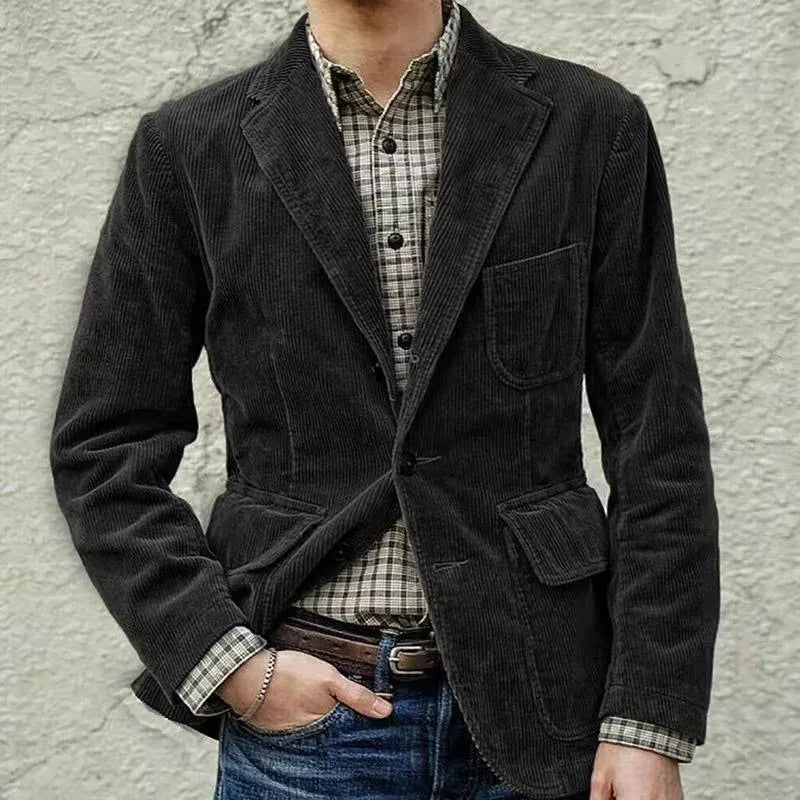 Herr – manchesterjacka i worn-stil – vintageinspirerad vardagsstil