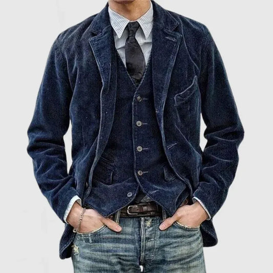 Herr – manchesterjacka i worn-stil – vintageinspirerad vardagsstil