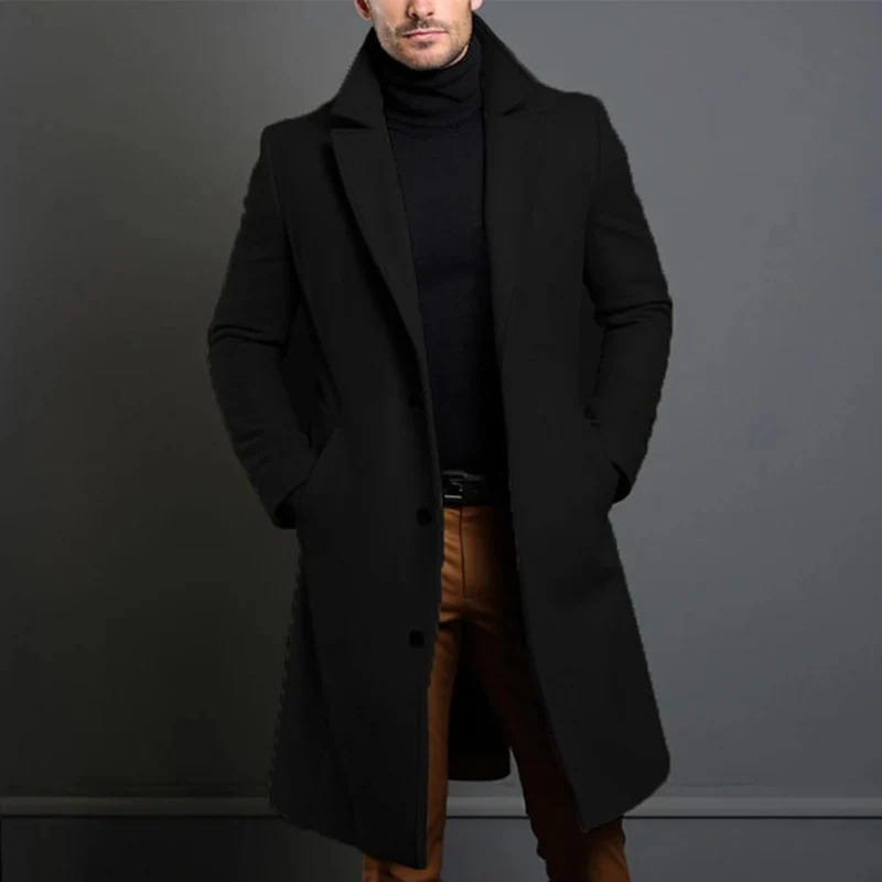 Klassisk ulltrenchcoat för män – Hållbar, elegant och tidlös