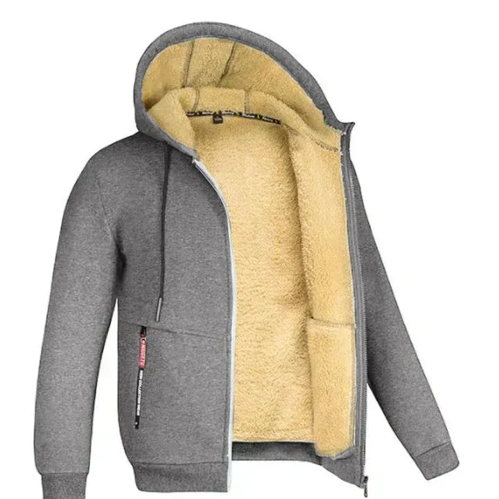 Herrens vinterfleece-hoodie – Mysig, lätt och hållbar