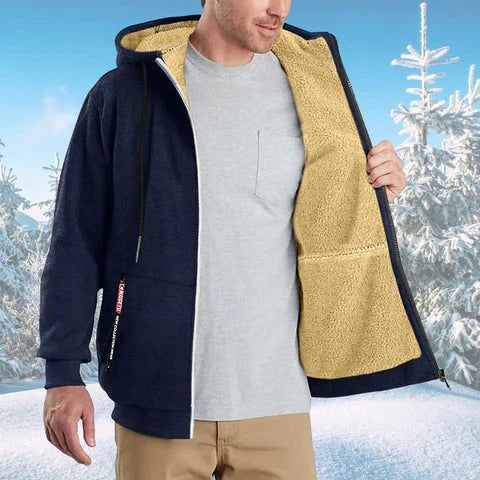 Herrens vinterfleece-hoodie – Mysig, lätt och hållbar