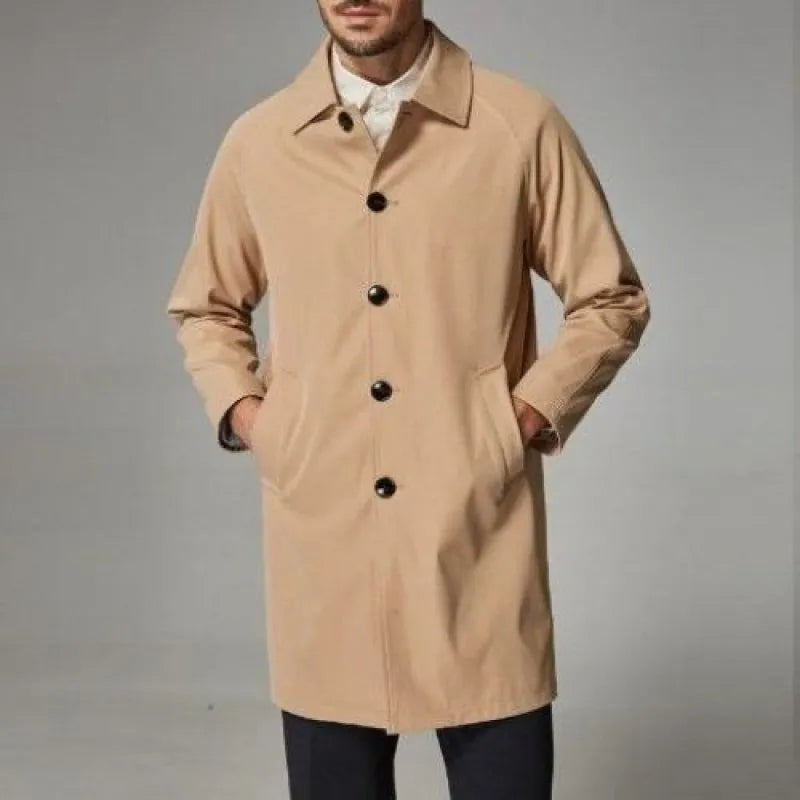 Herrtrenchcoat - Klassisk button-down - Skräddarsydd passform - Tidlös elegans