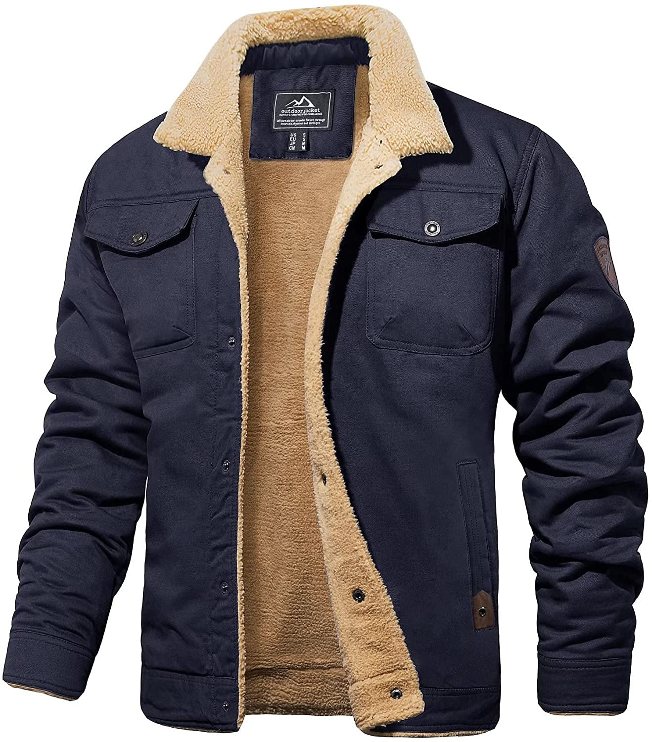 Herr Vinterjacka Sherpa-foder Vattenavvisande Robust Design