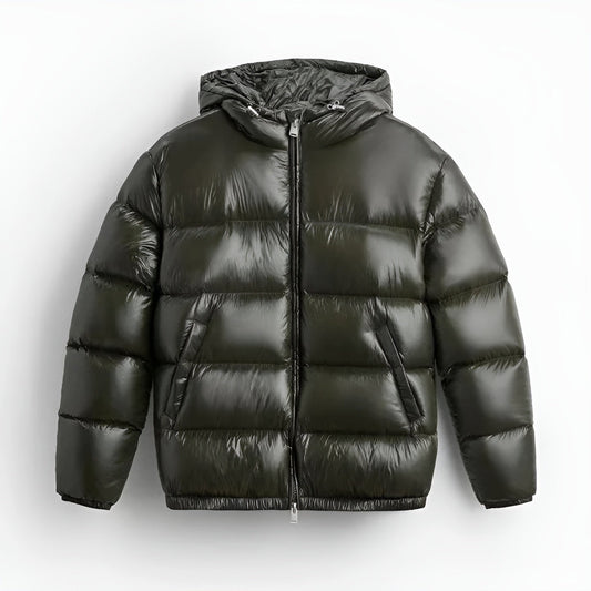 Luxury green puffer jacket
