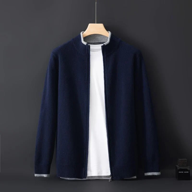 NOEL | Zip-Cardigan i Äkta Merinoull för Herr