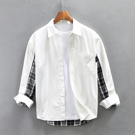 Herrskjorta Casual Stil Mjuk Bomull