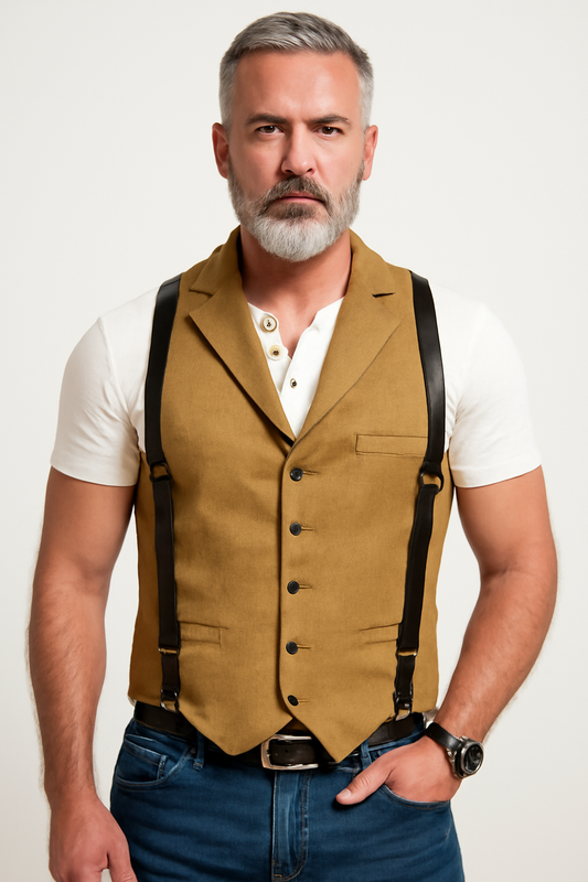 Herrväst – Slim Fit  – Knäppning Fram – Modern stil