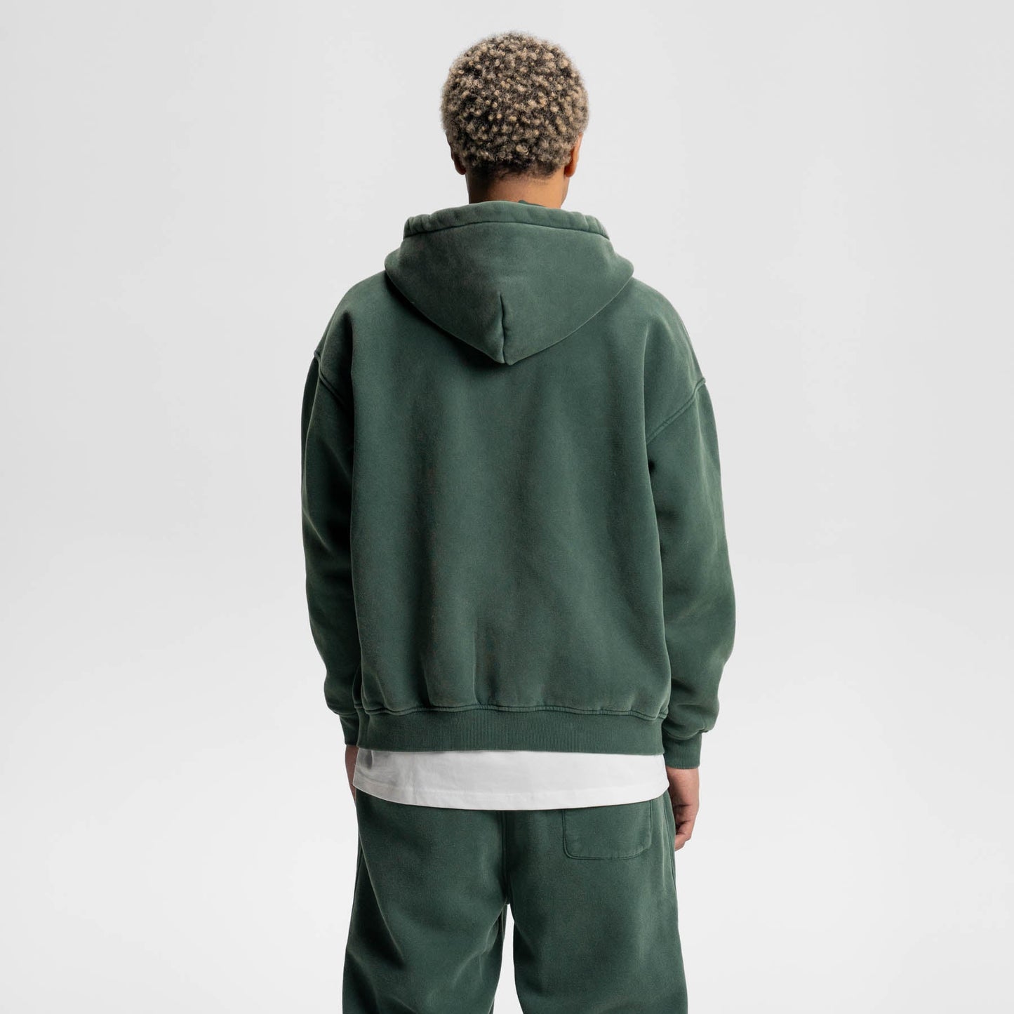 Loose Fit Wash Zip Up Hoodie